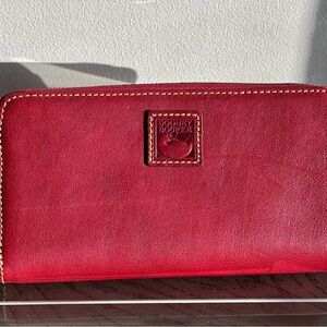 Dooney & Bourke Bordeaux Florentine Large Zip Around Wristlet